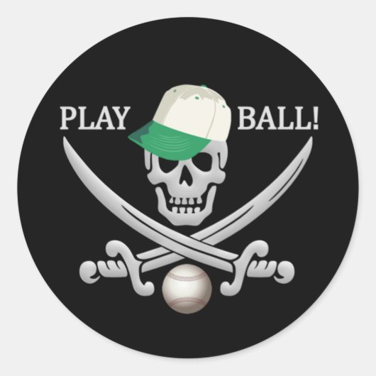 Baseball Pirate-Aufkleber Runder Aufkleber (Vorderseite)