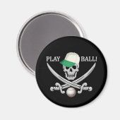 Baseball Pirate-Magnet Magnet (Vorderseite/Rückseite)