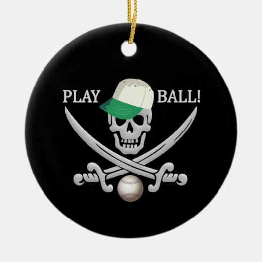 Baseball Pirate-Ornament Keramikornament (Vorne)