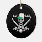 Baseball Pirate-Ornament Keramikornament (Links)