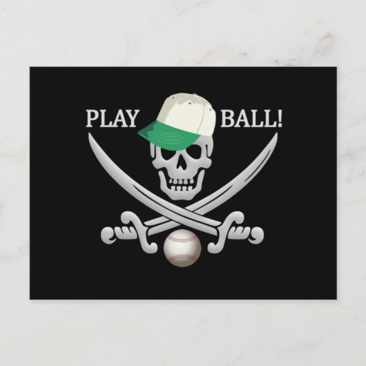 Baseball Pirate Postkarte (Vorderseite)