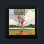 Baseball Pitcher auf dem Berg von Jay Throckmorton Geschenkbox<br><div class="desc">Ist es eine Kurve oder ein Regler? Was auch immer es ist, in diesem phantastischen Stück von Jay Throckmorton kommt direkt auf Sie zu. Ein Baseballpitcher bedient den Hund und rollt sich, um einen Wurf auf den Teller zu liefern. Geben Sie das als Geschenk oder hängen Sie es an Ihre...</div>