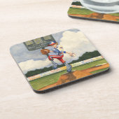 Baseball Pitcher auf dem Berg von Jay Throckmorton Getränkeuntersetzer (Linke Seite)