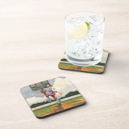 Baseball Pitcher auf dem Berg von Jay Throckmorton Getränkeuntersetzer (Rechte Seite)