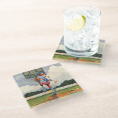 Baseball Pitcher auf dem Berg von Jay Throckmorton Glasuntersetzer (Schrägansicht)