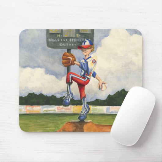 Baseball Pitcher auf dem Berg von Jay Throckmorton Mousepad (Mit Mouse)