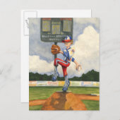 Baseball Pitcher auf dem Berg von Jay Throckmorton Postkarte (Vorne/Hinten)