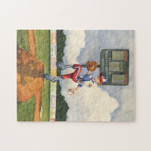 Baseball Pitcher auf dem Berg von Jay Throckmorton Puzzle (Horizontal)