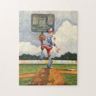 Baseball Pitcher auf dem Berg von Jay Throckmorton Puzzle