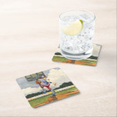 Baseball Pitcher auf dem Berg von Jay Throckmorton Rechteckiger Pappuntersetzer (Vor Ort)