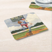 Baseball Pitcher auf dem Berg von Jay Throckmorton Rechteckiger Pappuntersetzer (angewinkelt)