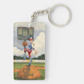 Baseball Pitcher auf dem Berg von Jay Throckmorton Schlüsselanhänger (Rückseite)
