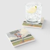 Baseball Pitcher auf dem Berg von Jay Throckmorton Steinuntersetzer (Seitenansicht)