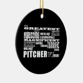 Baseball-Pitcher: Bester Pitcher Keramikornament (Rechts)
