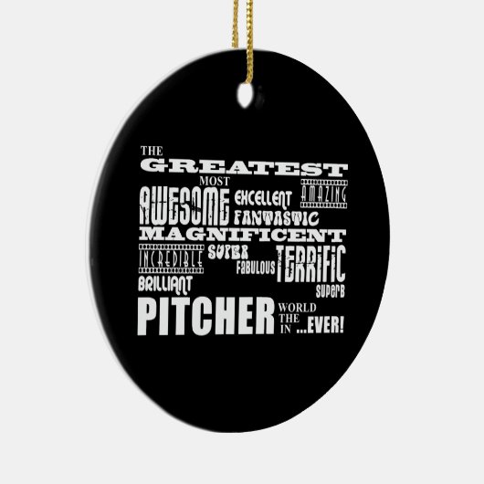 Baseball-Pitcher: Bester Pitcher Keramikornament (Rechts)