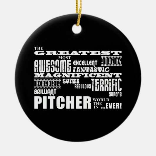 Baseball-Pitcher: Bester Pitcher Keramikornament (Vorne)