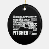 Baseball-Pitcher: Bester Pitcher Keramikornament (Links)
