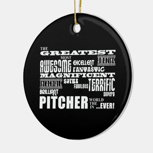Baseball-Pitcher: Bester Pitcher Keramikornament (Links)