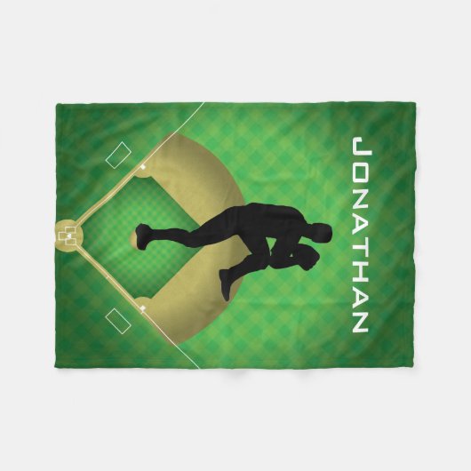 Baseball Pitcher Design Fleece Blanket (Vorderseite (Horizontal))