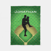 Baseball Pitcher Design Fleece Blanket (Vorderseite)