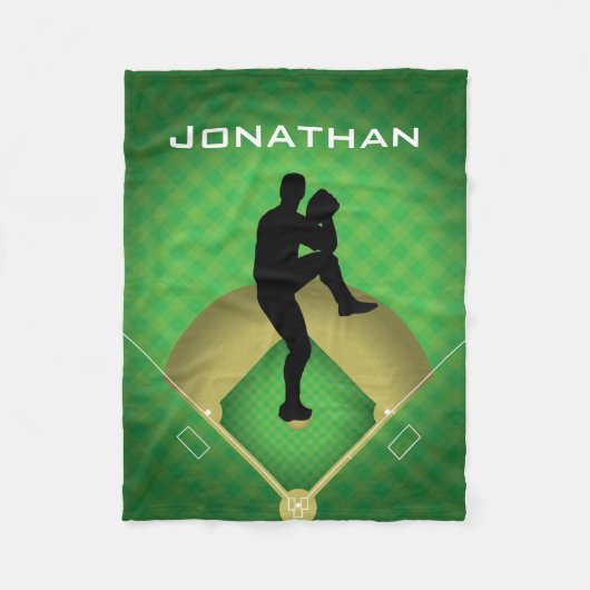 Baseball Pitcher Design Fleece Blanket (Vorderseite)