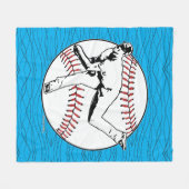 Baseball Pitcher Fleecedecke (Vorderseite (Horizontal))