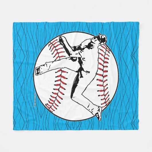 Baseball Pitcher Fleecedecke (Vorderseite (Horizontal))