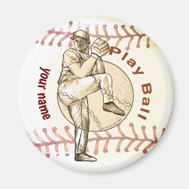 Baseball Pitcher individuelle Name spielen Magnet