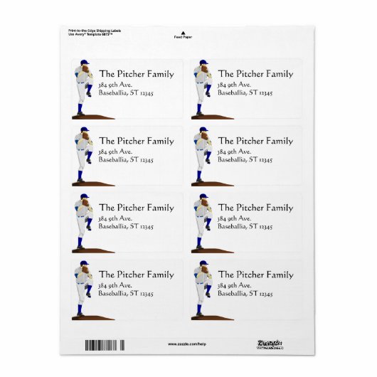 Baseball-Pitcher-Label (Vorne)