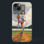 Baseball Pitcher on Mound by Jay Throckmorton Case-Mate iPhone Hülle<br><div class="desc">Is it a curveball or a slider? Whatever it is it is coming right at you in this amazing piece by Jay Throckmorton. A baseball pitcher commands the mound, winding up to deliver a throw to the plate. Give this as a gift or hang it on your wall and enjoy...</div>