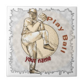 Baseball Pitcher spielen Fliese (Vorderseite)