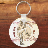 Baseball Pitcher spielen Schlüsselanhänger (Vorderseite)