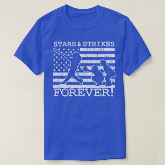 Baseball Pitcher Stars und Strike American Flag G T-Shirt (Design vorne)