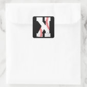 Baseball Pitcher Strikeout K Quadratischer Aufkleber (Tasche)