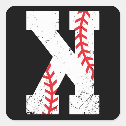 Baseball Pitcher Strikeout K Quadratischer Aufkleber (Vorderseite)