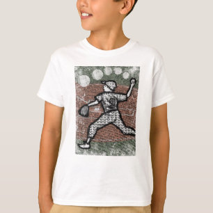 Baseball Pitcher T - Shirt Little League Boy