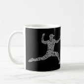 Baseball Pitcher Typografy Art Kaffeetasse (Links)
