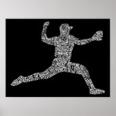 Baseball Pitcher Typografy Art Poster (Vorne)