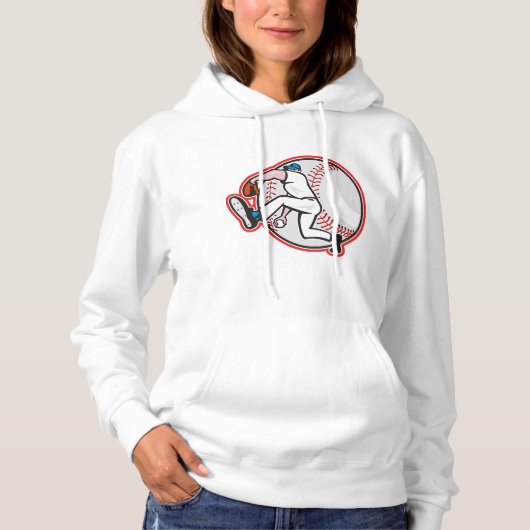 Baseball Pitcher Womens Hoodie (Vorderseite)