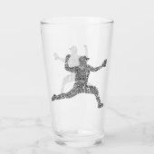 Baseball Pitcher Word Art Typografie Glas (Rückseite)