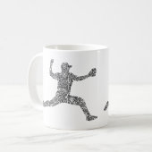 Baseball Pitcher Word Art Typografie Kaffeetasse (Vorderseite Links)