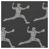 Baseball Pitcher Word Art Typografie Stoff (Nahaufnahme)