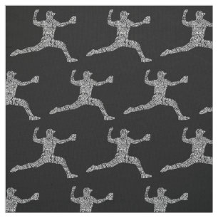 Baseball Pitcher Word Art Typografie Stoff