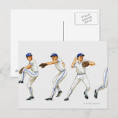 Baseball-Pitching-Technik, mehrere Bilder Postkarte (Vorne/Hinten)