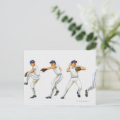 Baseball-Pitching-Technik, mehrere Bilder Postkarte (Stehend Vorderseite)