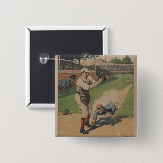 Baseball-Plakat-Button Button (Vorne & Hinten)