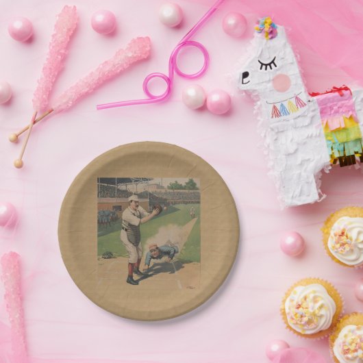 Baseball-Plakatpapier Pappteller (Party)