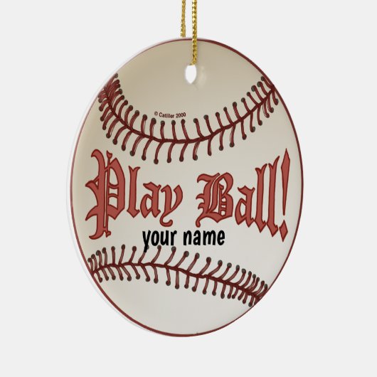 Baseball Play Ball Keramik Ornament (Rechts)