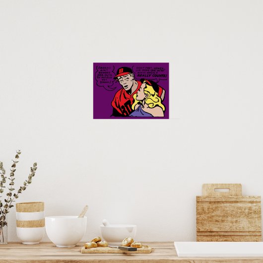 Baseball Playa und sein Mädchen Poster (Küche)