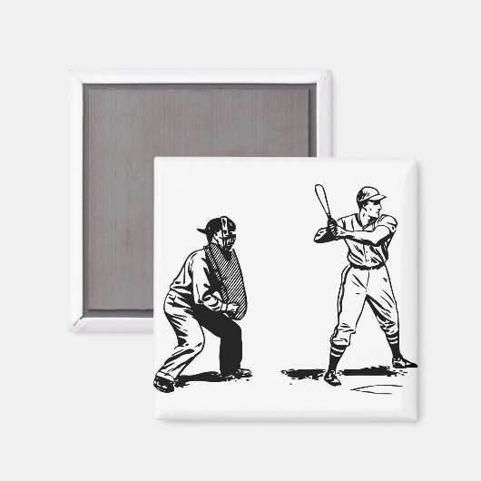 Baseball Player 1 Magnet (Vorderseite/Rückseite)
